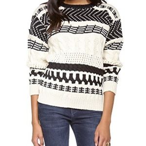 Cut 25 Black and cream cable sweater